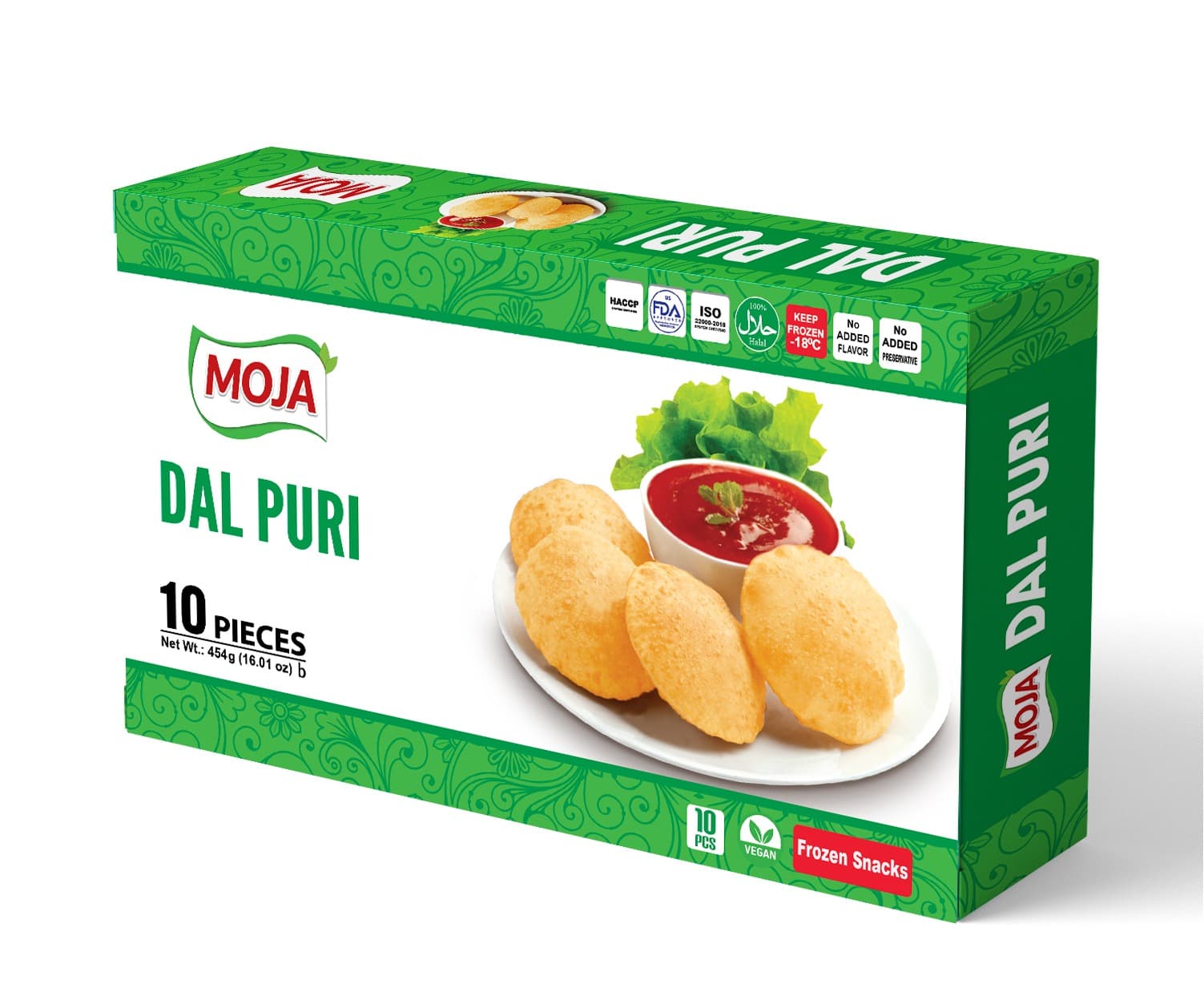 Moja Dal Puri (454gm X 10 Pcs) — Frozen Snacks