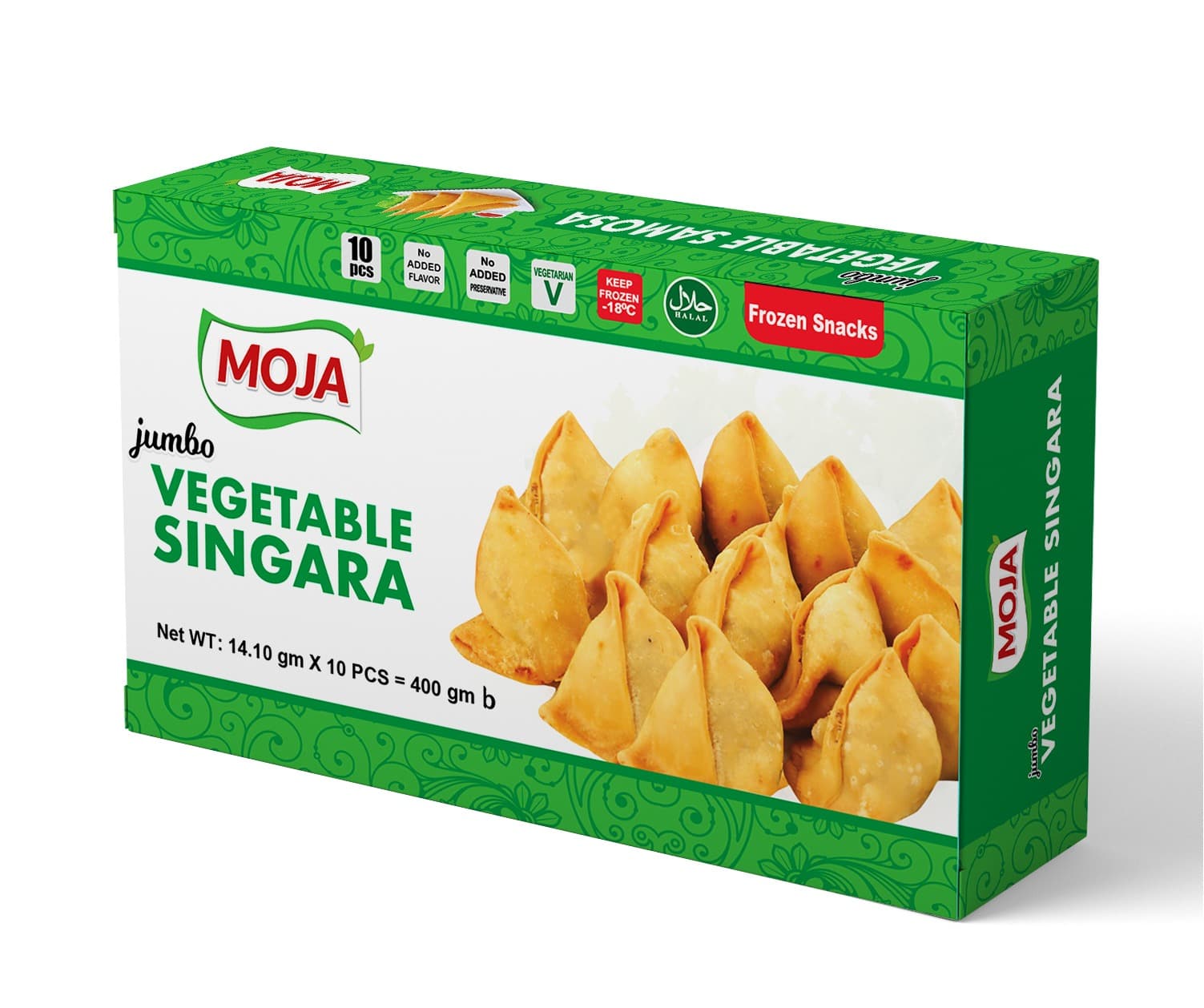 Moja Jumbo Vegetable Singara (96gm X 15 Pcs) — Frozen Snacks