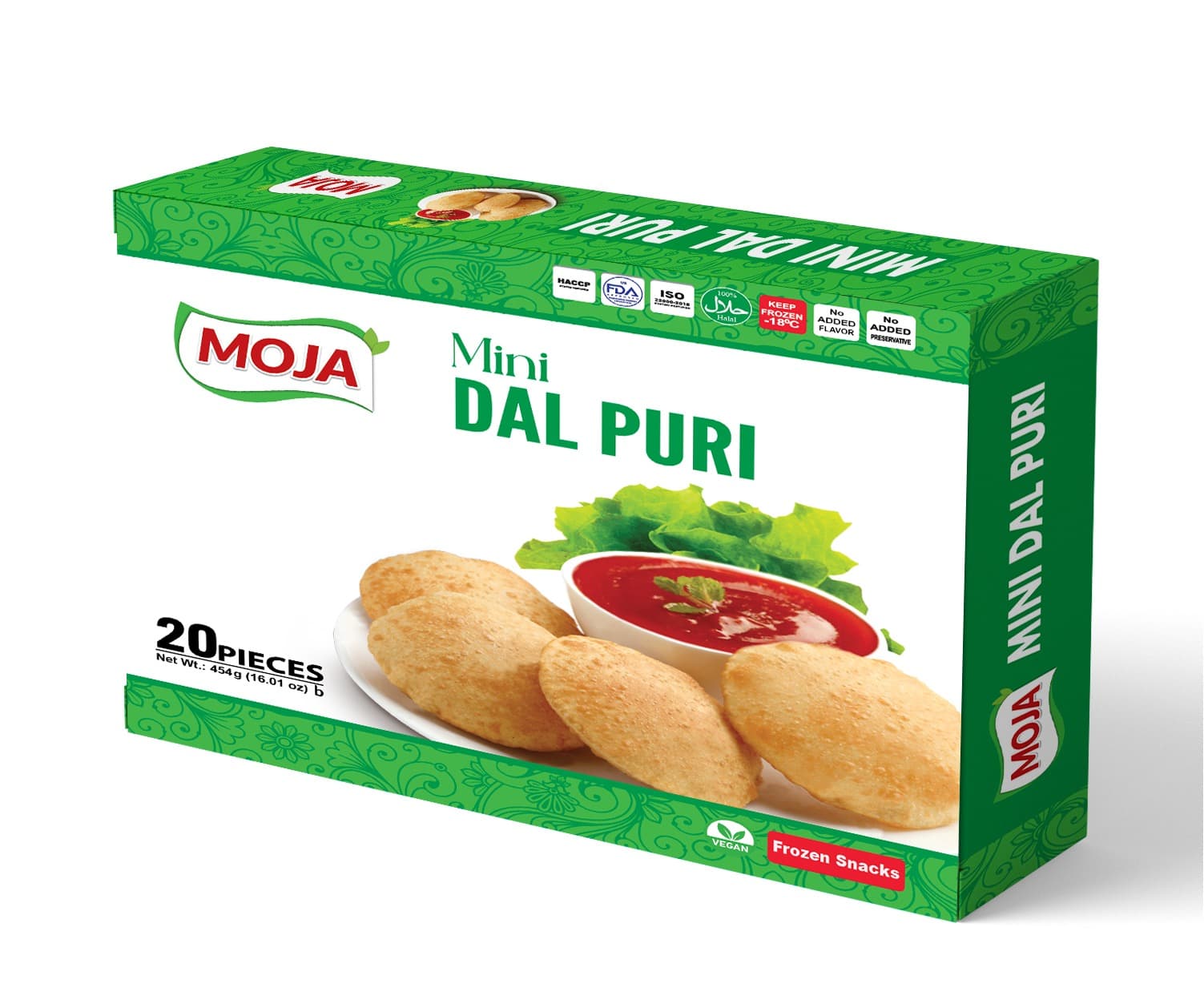 Moja Mini Dal Puri (22gm X 20 Pcs) — Frozen Snacks