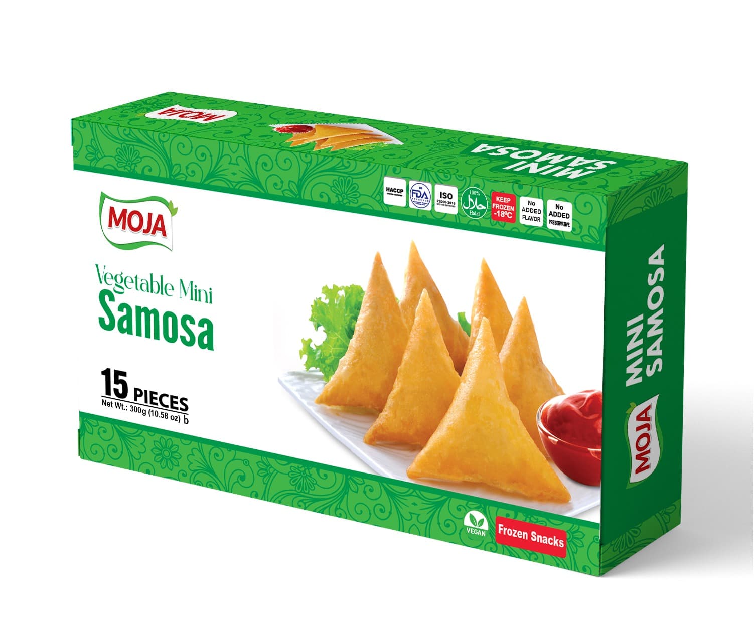 Moja Mini Vegetable Samosa (20gm X 15 Pcs) — Frozen Snacks