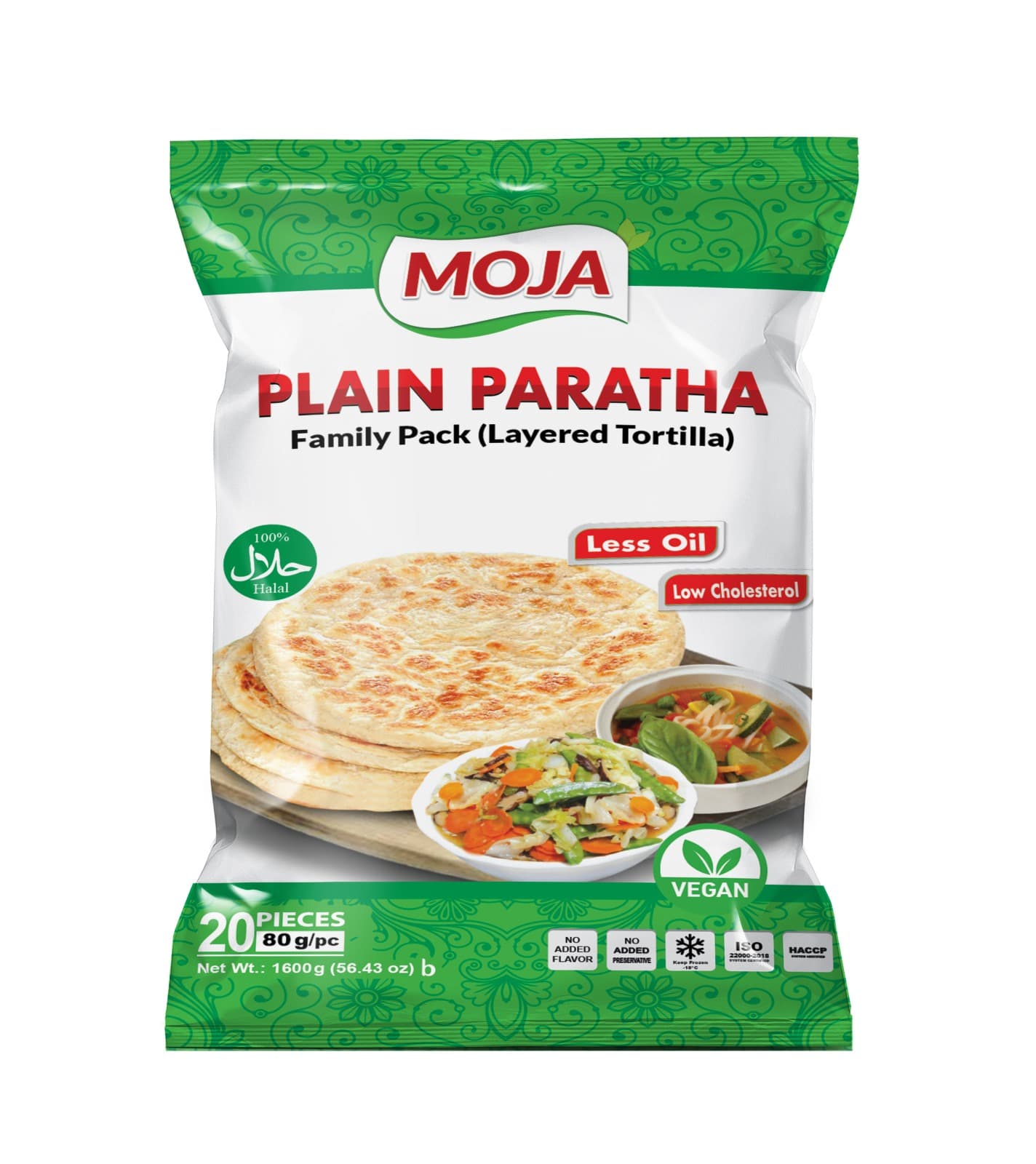 Moja Plain Paratha (Family 20pcs) — Frozen Snacks