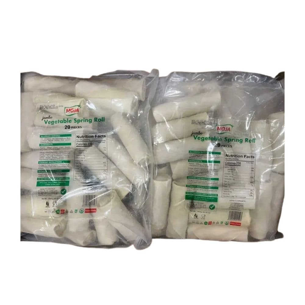 Moja Jumbo Vegetable Spring Roll (80gm X 20 Pcs) — Frozen Snacks
